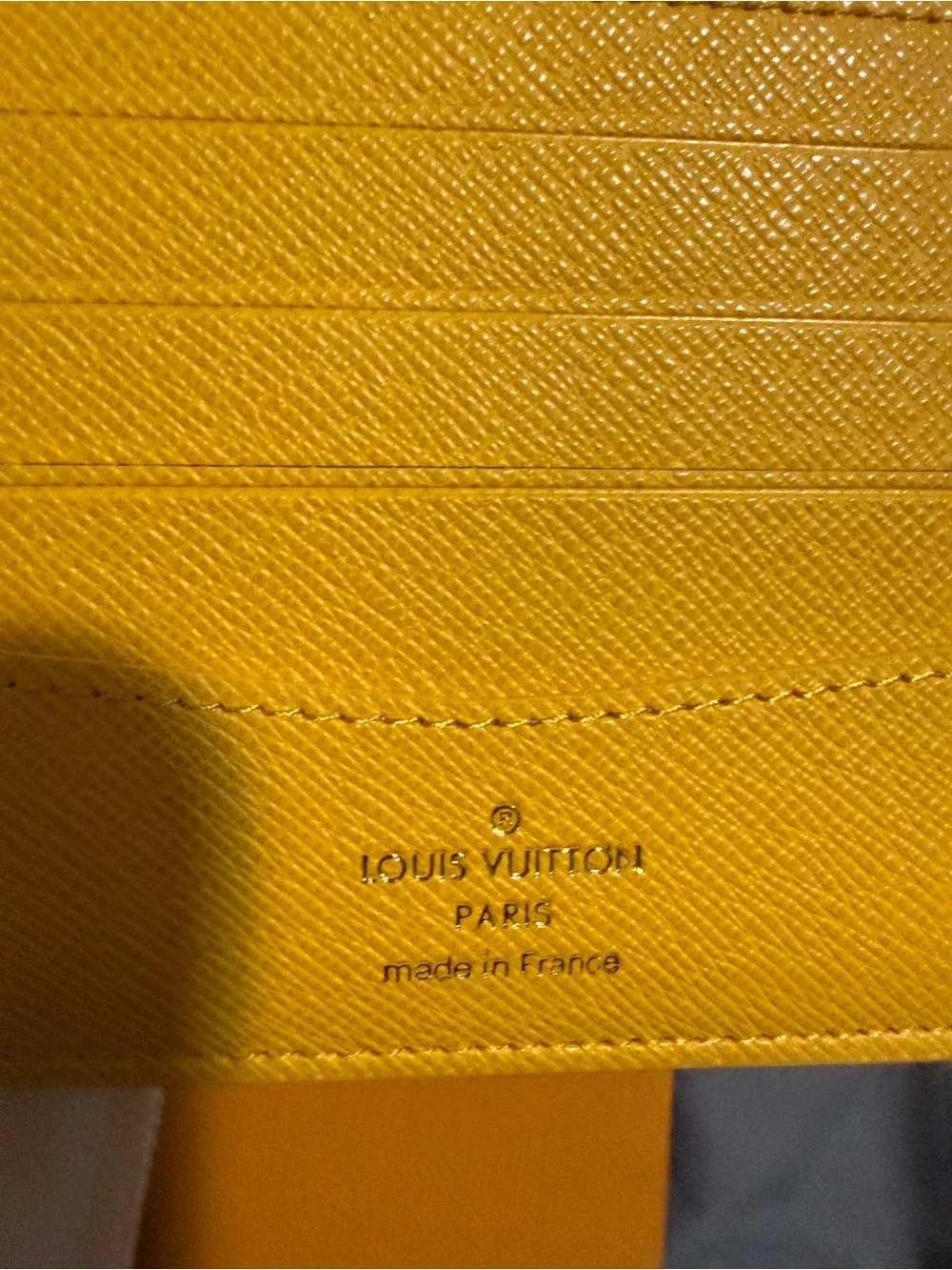 Louis Vuitton Yellow Textured Leather Bifold Wallet